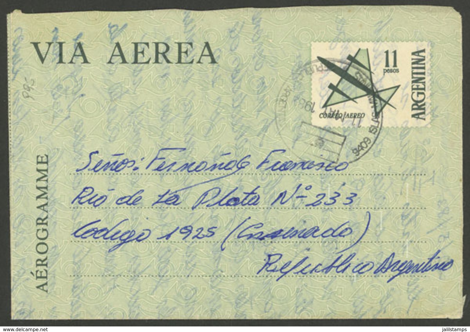 FALKLAND ISLANDS (MALVINAS): FALKLANDS WAR: 11P. Aerogram Sent On 10/MAY/1982 By An Argentine Soldier On The Islands To  - Falklandinseln