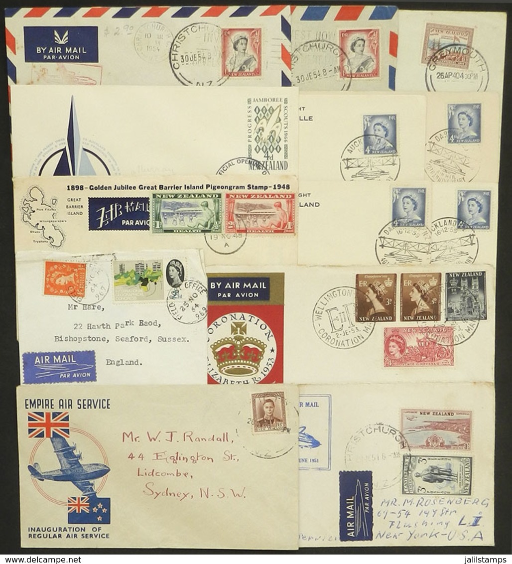 NEW ZEALAND: 13 Covers Of Circa 1940 To 1966, Most Are FIRST FLIGHTS Or Special Flights, Very Fine General Quality. IMPO - Cartas & Documentos