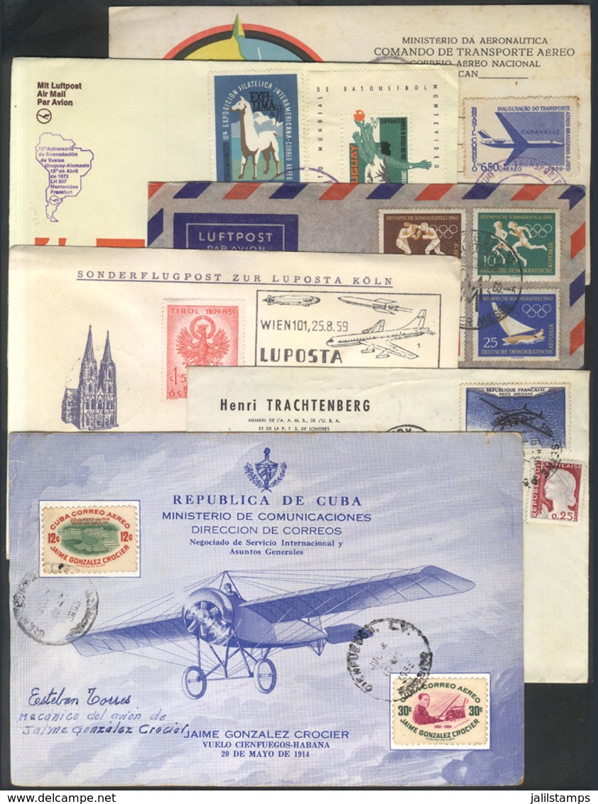 WORLDWIDE: FIRST FLIGHTS, Flown Covers And Cards And With Postmarks Related To AIRMAIL: Approximately 70 Covers Or Cards - Sonstige & Ohne Zuordnung