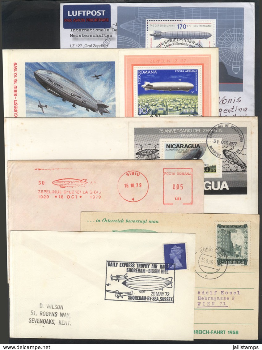 WORLDWIDE: ZEPPELIN: Over 50 Covers And Cards Of Varied Countries, All With Stamps And/or Postmarks Related To Topic Zep - Sonstige & Ohne Zuordnung