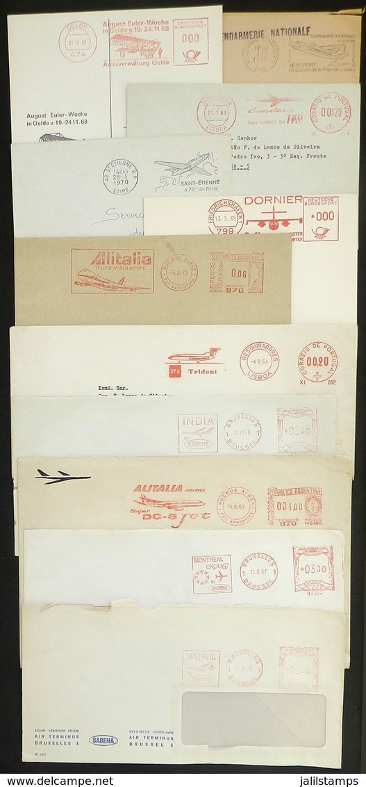 WORLDWIDE: AVIATION: 11 Covers Of 1960s/1970s With Machine Cancels And Advertising Slogan Cancels Related To Topic Aviat - Autres & Non Classés