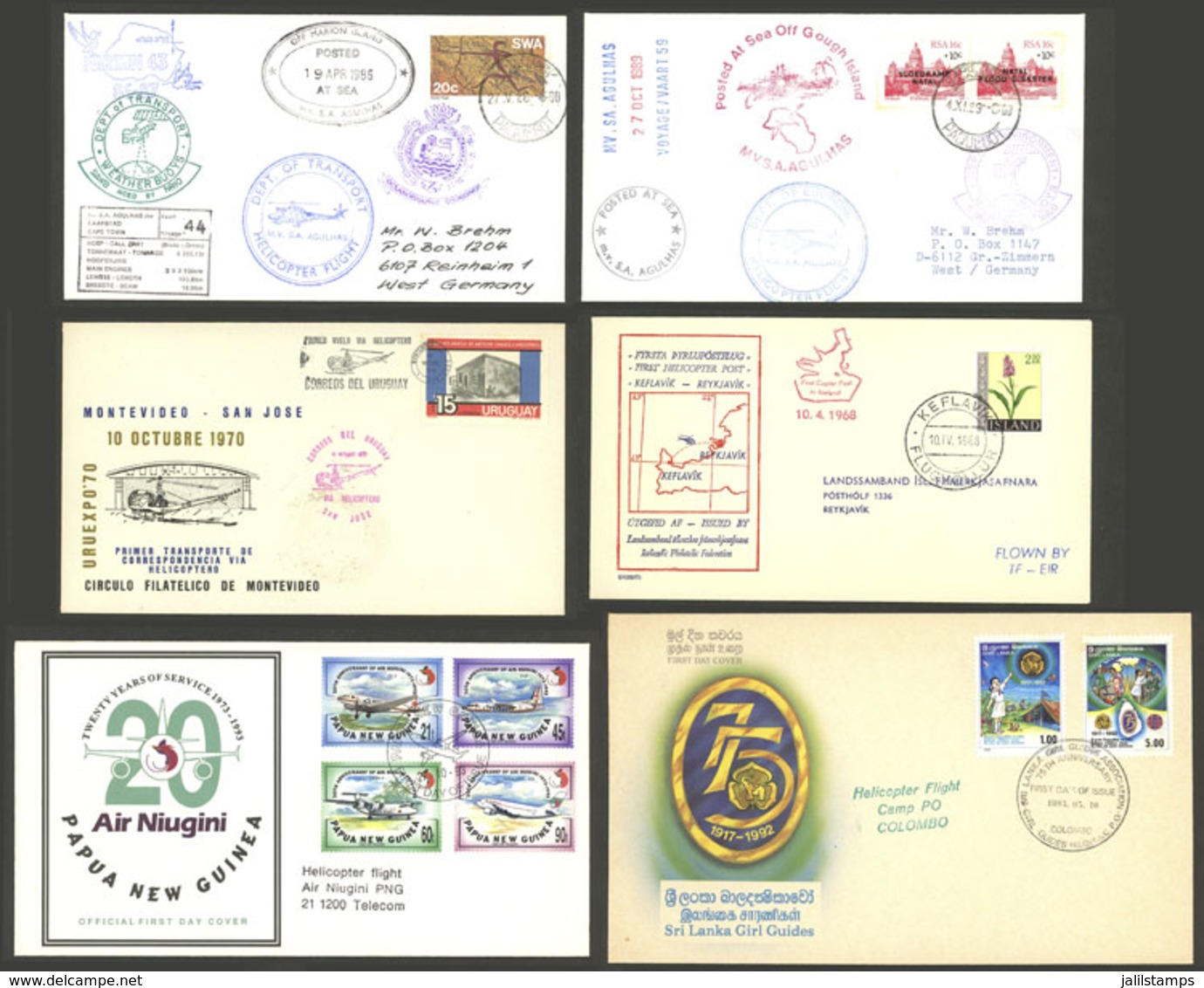 WORLDWIDE: HELICOPTERS: 23 Covers Or Cards Flown By Helicopter And/or With Special Marks Related To This Topic, Very Att - Otros & Sin Clasificación