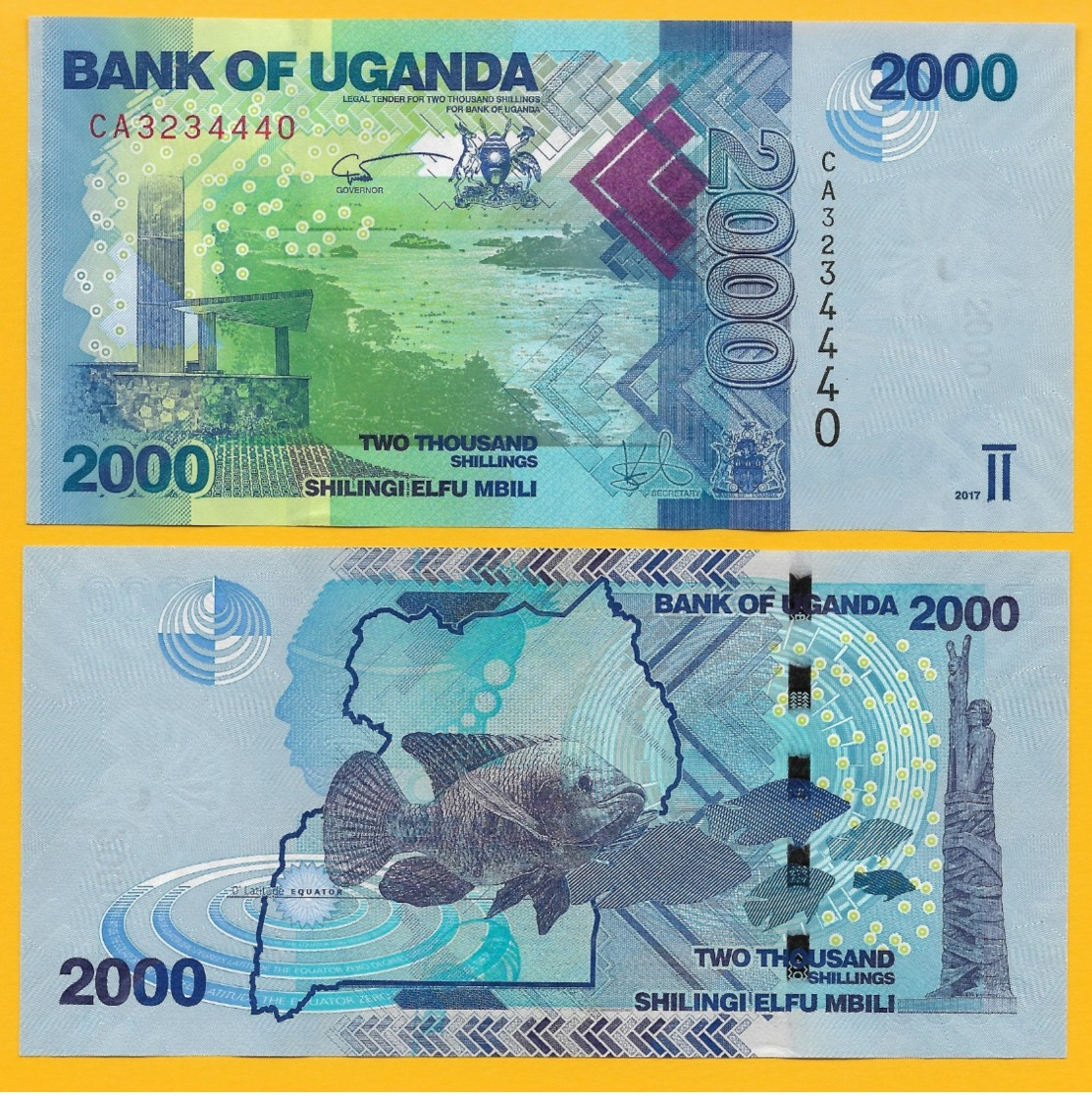 Uganda 2000 Shillings P-50d 2017 UNC Banknote - Oeganda