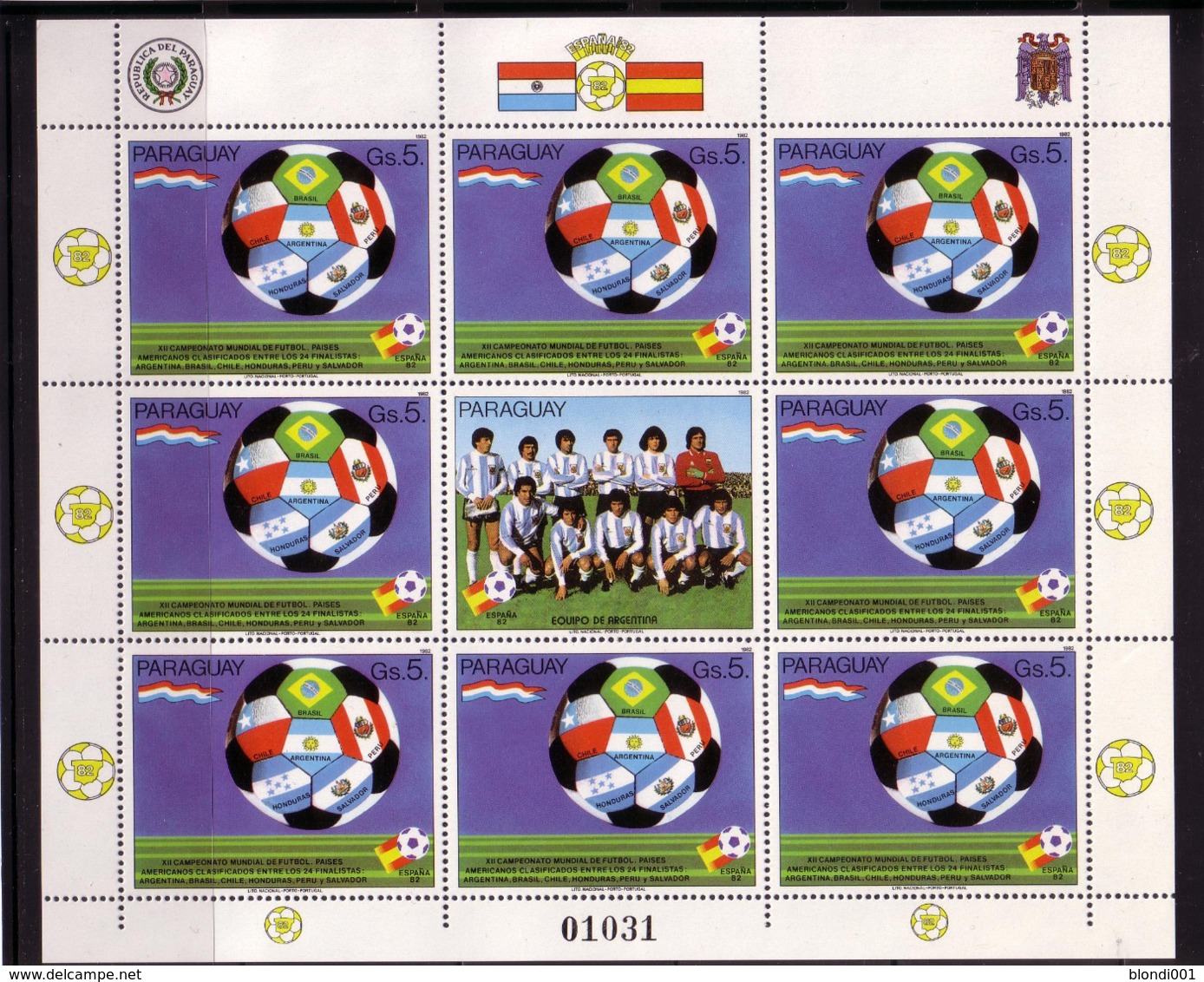 Football - Soccer World Cup 1982 - PARAGUAY - Sheet MNH - 1982 – Spain