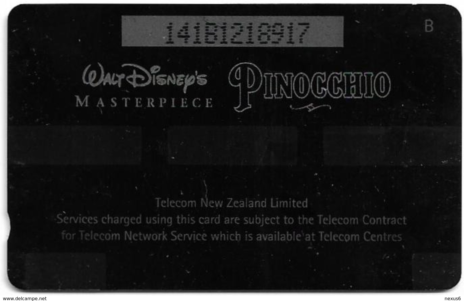 New Zealand - Advertising Cards - Pinocchio '95 - With Jiminy Cricket, 1995, 5$, 14.500ex, Used - Nieuw-Zeeland