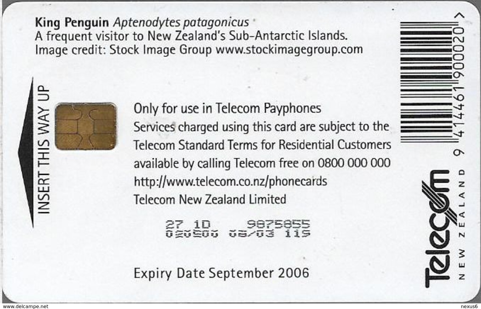 New Zealand - Chip - General Cards - King Penguins - Exp. 09.1996, 20$, 20.500ex, Used - New Zealand