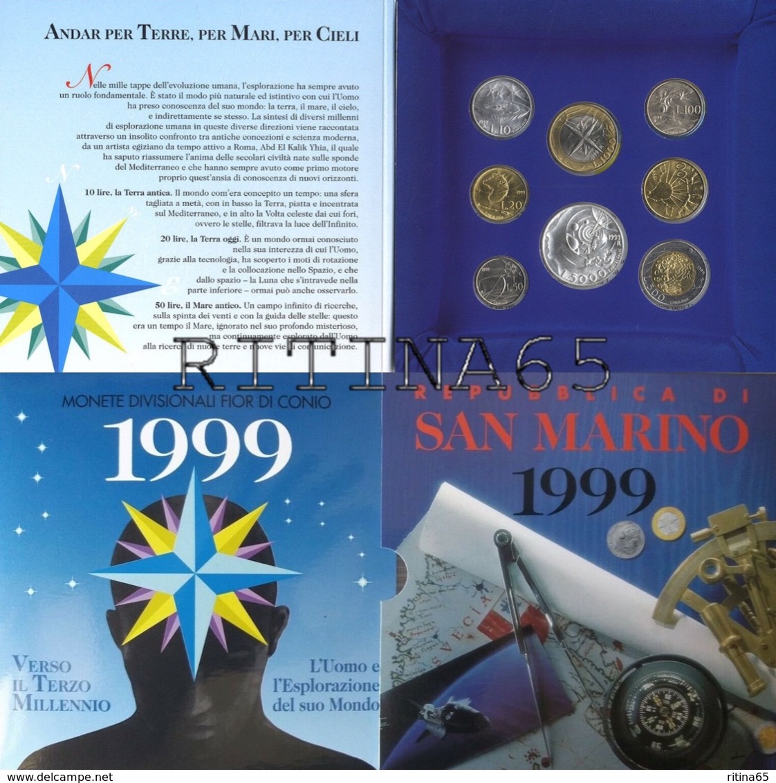 SAN MARINO DIVISIONALE ANNO 1999 8 VALORI FDC SET ZECCA - San Marino