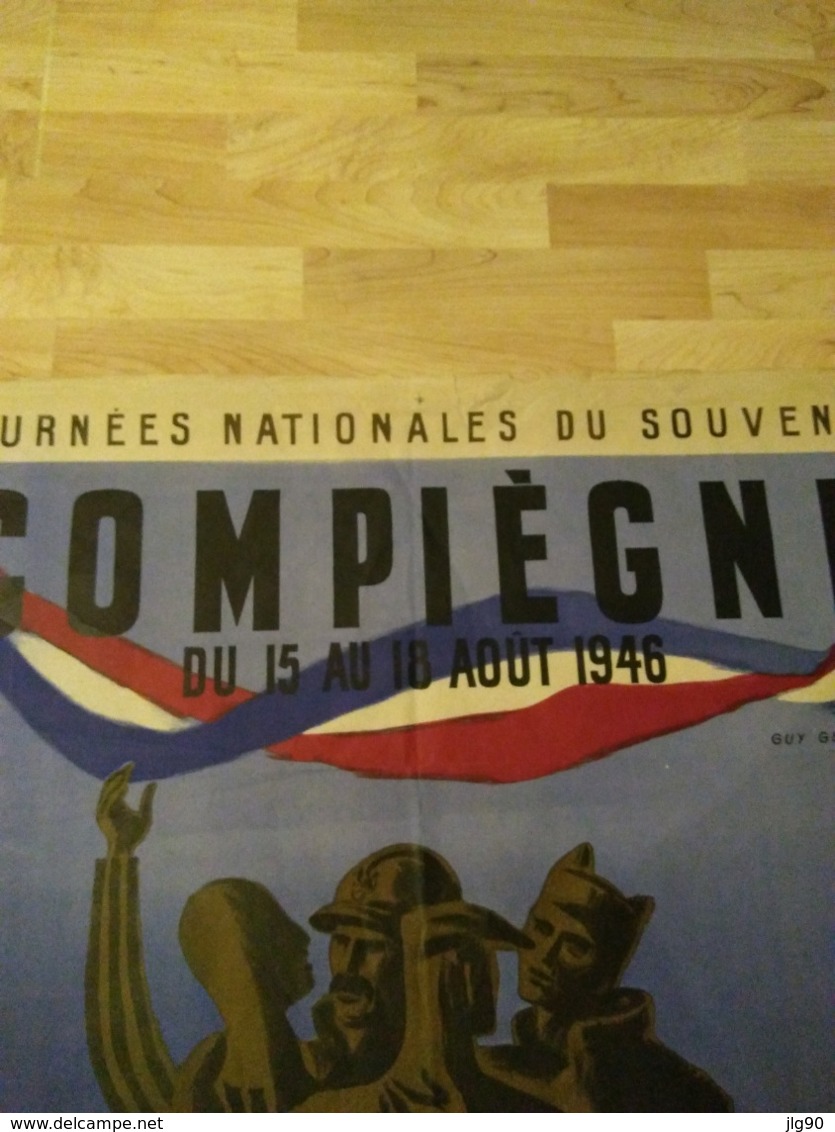 COMPIEGNE 1946 , 120*78cm Union Française Des Anciens Combattants, Fédé. Nationale Des Prisonniers De Guerre, Des Déport - 1939-45