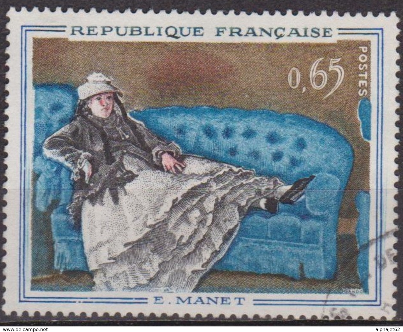 Tableaux, Peinture - FRANCE - 1962 - Manet: Madame Manet Au Canapé Bleu - N° 1364 - Usados