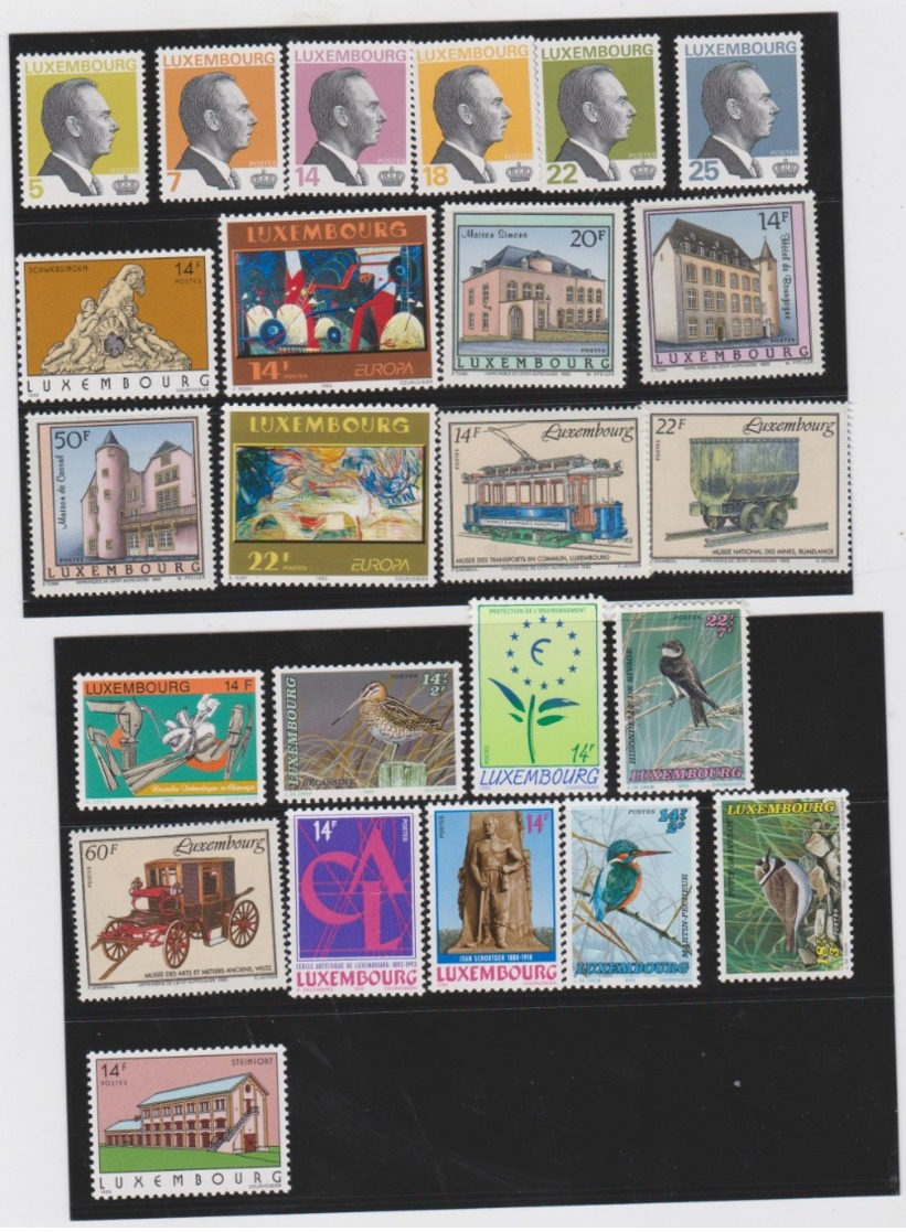 LUXEMBOURG Année 1993 Compléte 24 T Neufs Xx N° YT 1260 à 1283 - Annate Complete