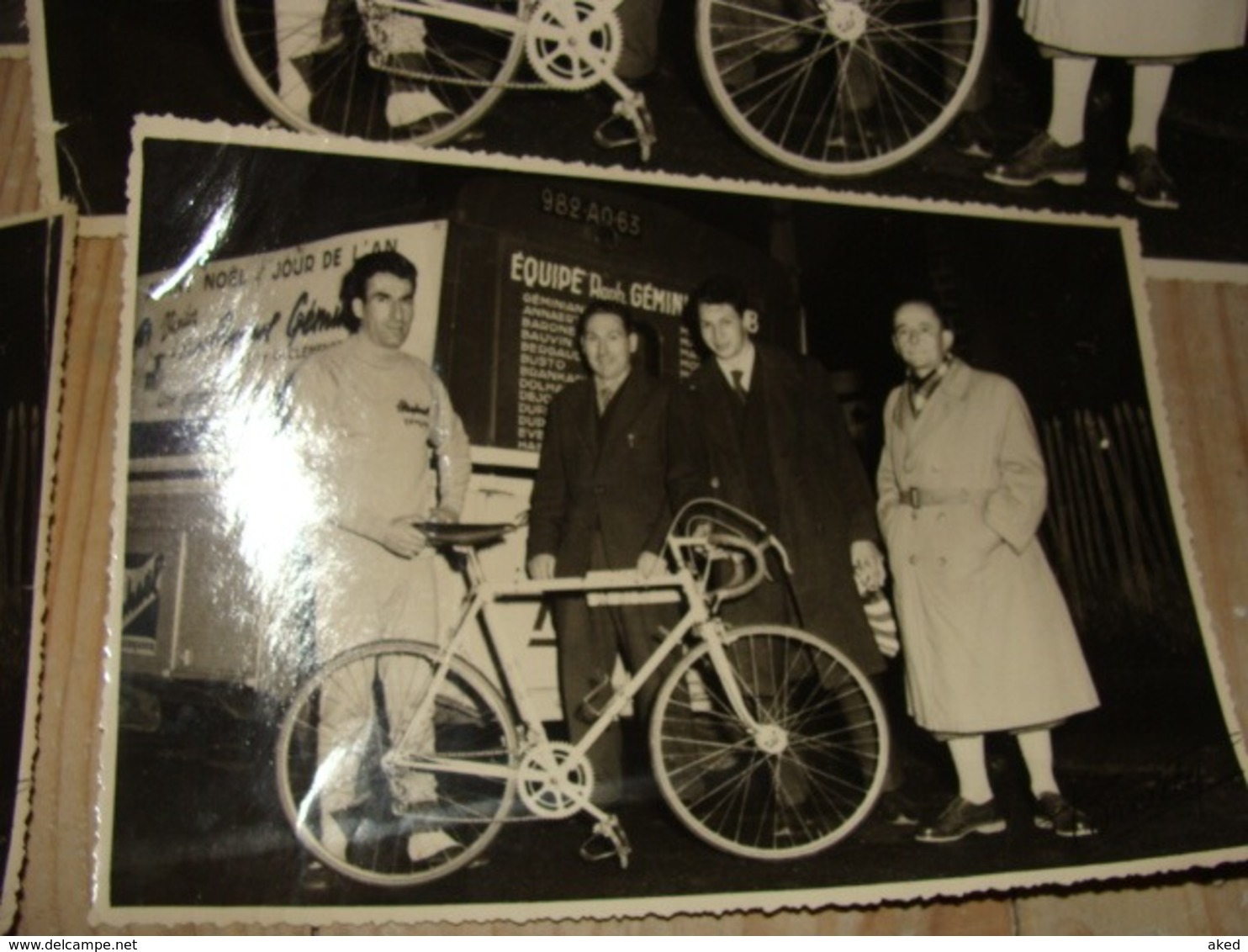 Lot 4 Belles Photos Originales Du Cycliste RAPHAEL GEMINIANI TOUR DE FRANCE 1958 - Cycling