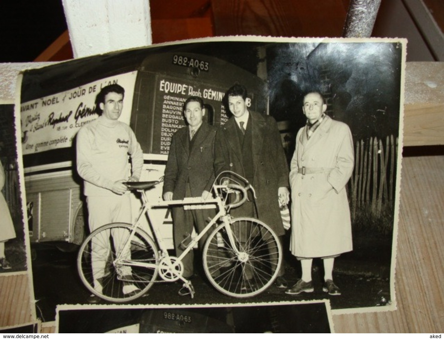 Lot 4 Belles Photos Originales Du Cycliste RAPHAEL GEMINIANI TOUR DE FRANCE 1958 - Cycling