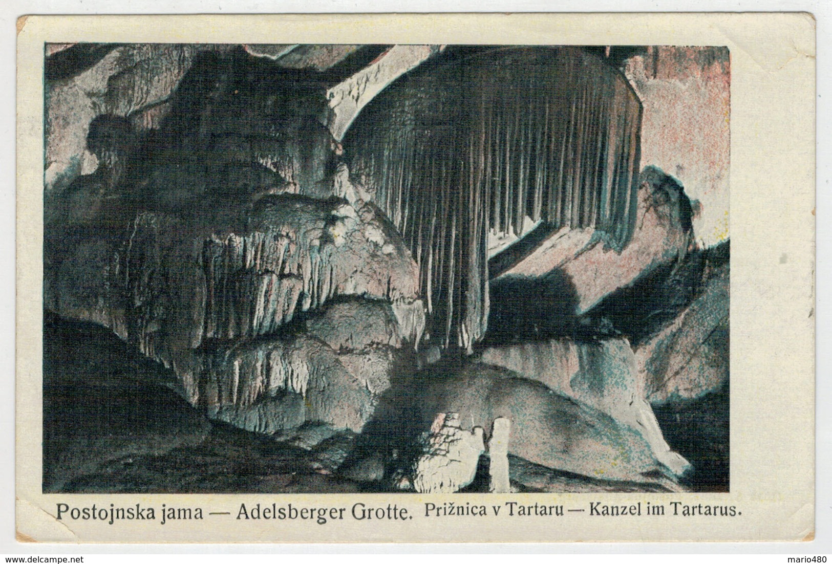 C.P.PICCOLA   POSTOJNSKA JAMA    ADELSBERGER   GROTTE           2  SCAN   (VIAGGIATA) - Jugoslavia