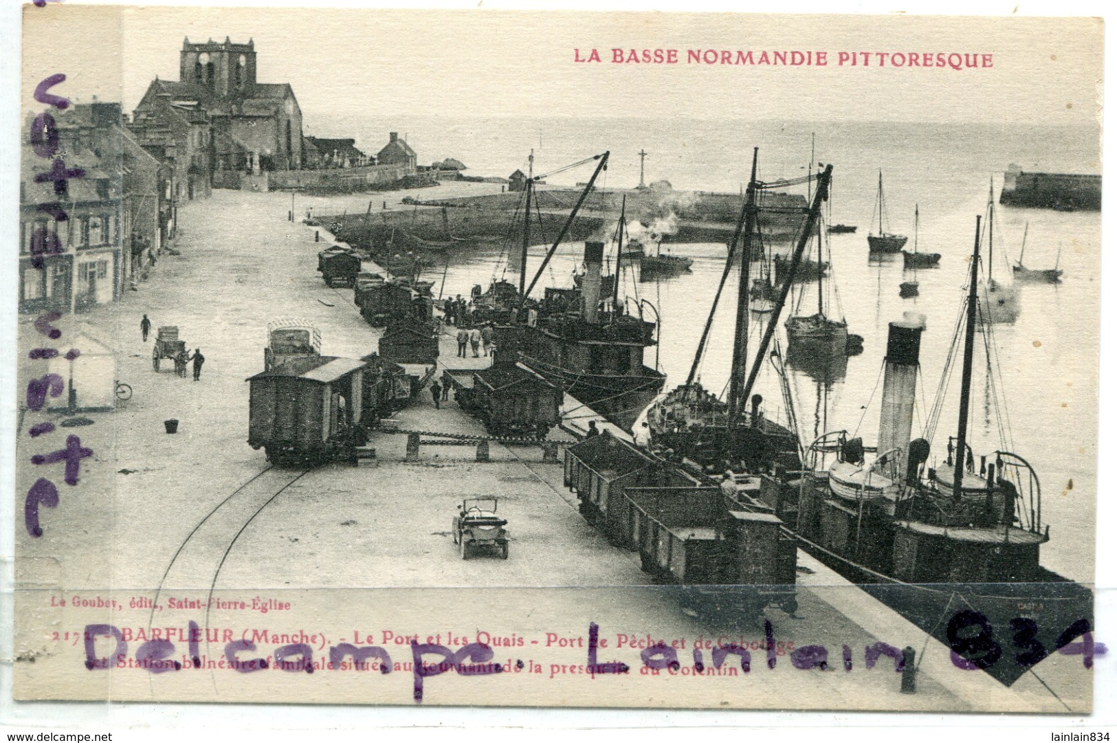 - 2172  - BARFLEUR - ( Manche ) - Le Port Et Les Quais, Port De Pêche, Wagons, Non écrite, TTBE, Scans.. - Barfleur