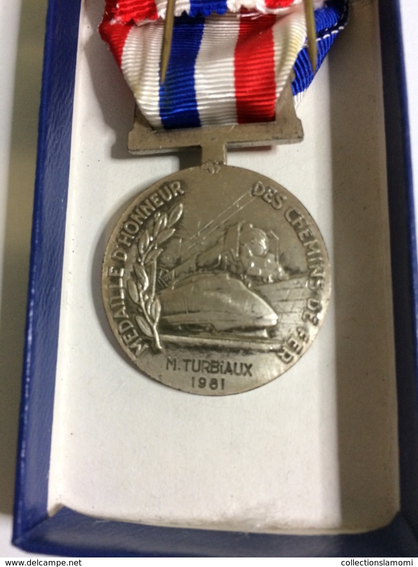 Médaille D'Argent D'Honneur Des Chemins De Fer (M. Turbiaux 1981) République Française - Frankrijk