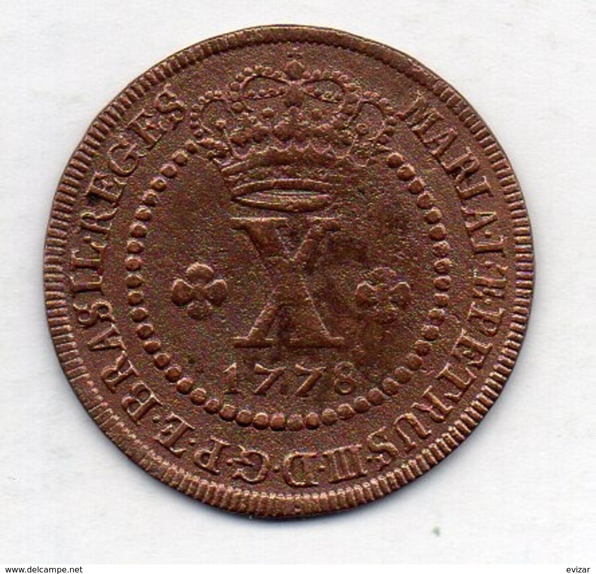 BRAZIL, 10 Reis, 1778, Copper, KM #201 - Brazil