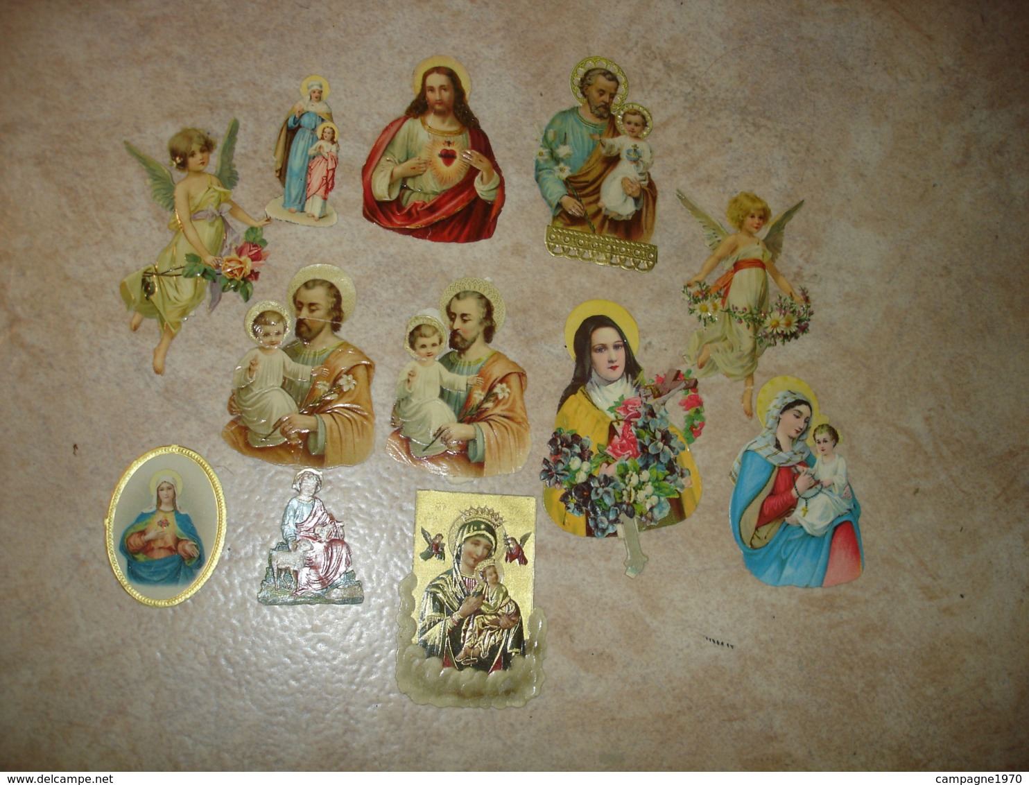 LOT 12 DECOUPIS RELIGION - ANGE SAINTE RITA SAINT JESUS SACRE COEUR VIERGE MARIE ... - Angeli