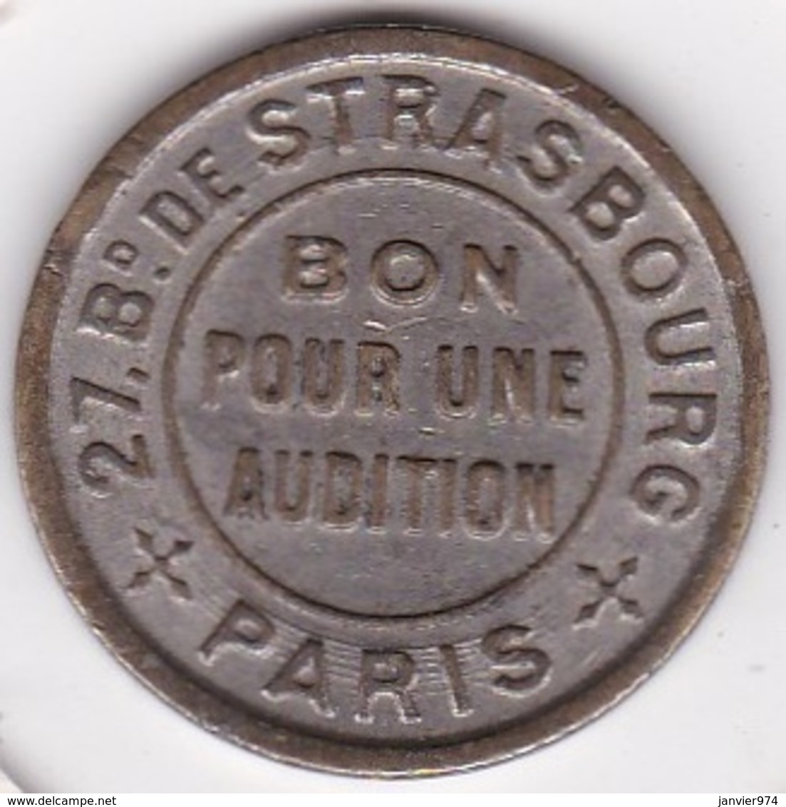 Jeton  Bon Pour Une Audition. Palace Chansons. 72 Bd De Strasbourg. Paris - Noodgeld