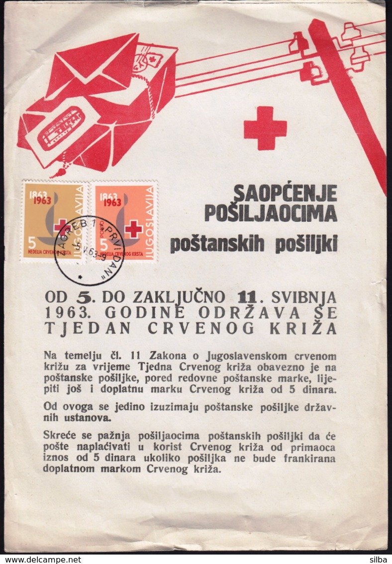 Yugoslavia Zagreb 1963 / Red Cross / Advertisement, Information - Croix-Rouge