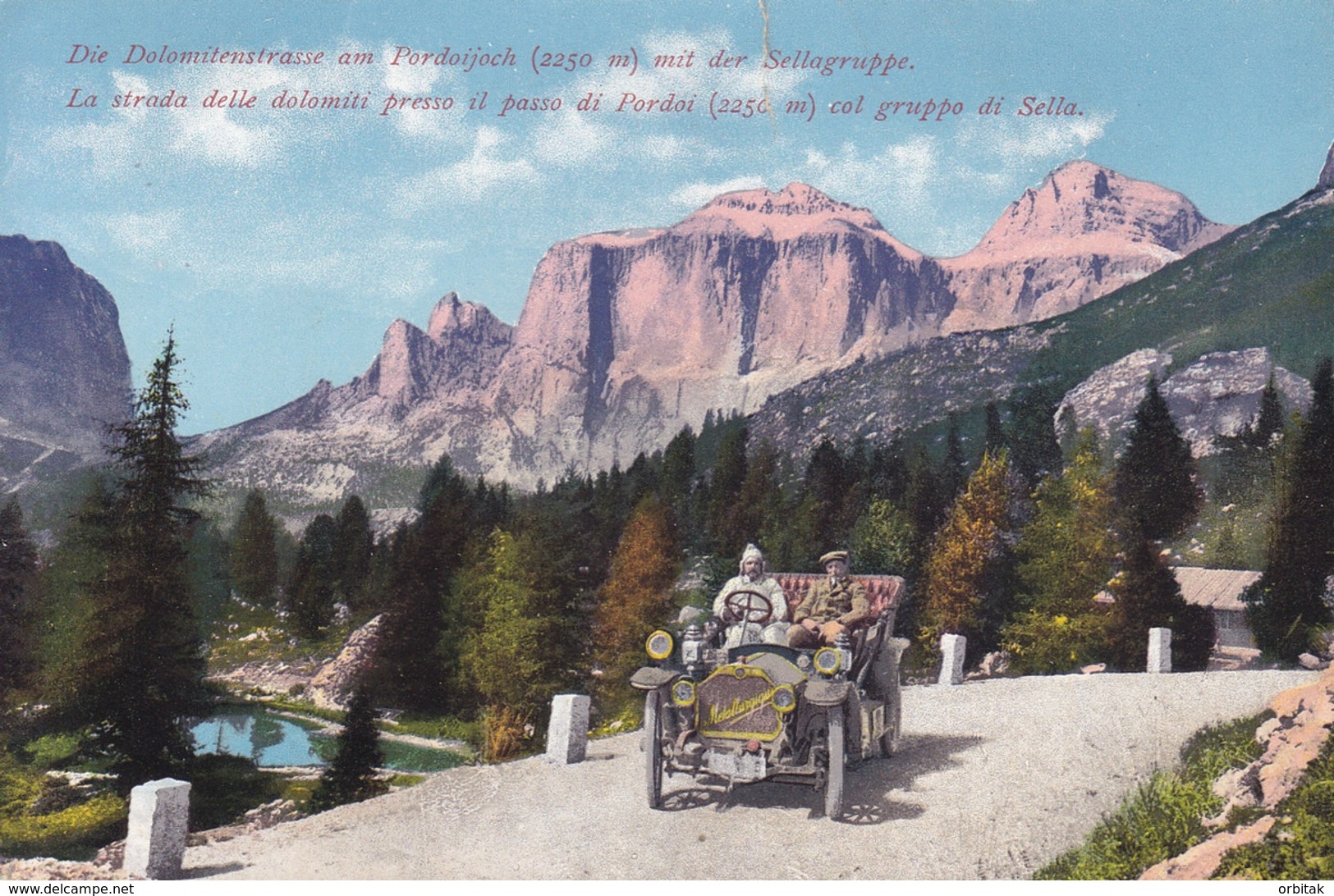 Pordoijoch (Passo Pordoi) * Dolomitenstrasse, Auto, Sellagruppe, Dolomiten, Alpen * Italien * AK1629 - Trento