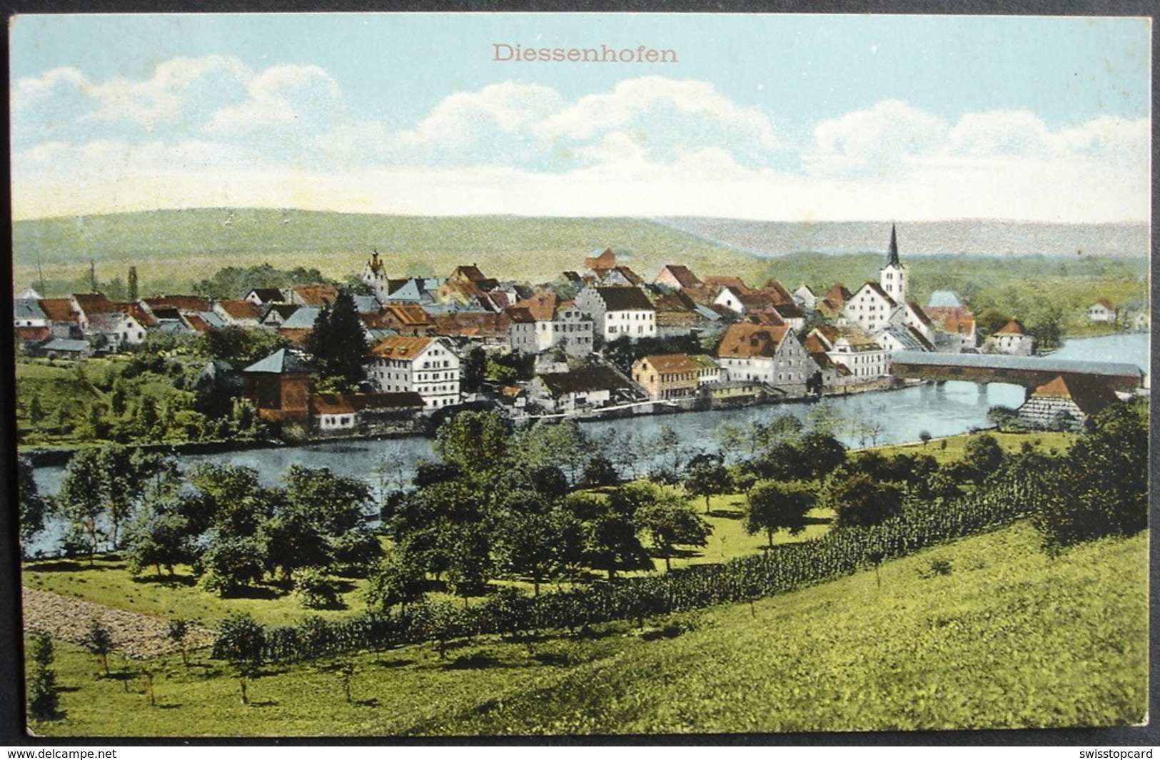 DIESSENHOFEN Gel. 1915 Bahnpost N. Tenigerbad Somvix - Diessenhofen