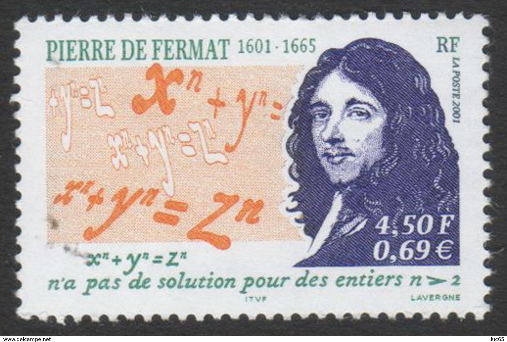 France Neuf Sans Charnière 2001 Célébrité Pierre De Fermat Sciences Mathématiques    YT 3420 - Ungebraucht