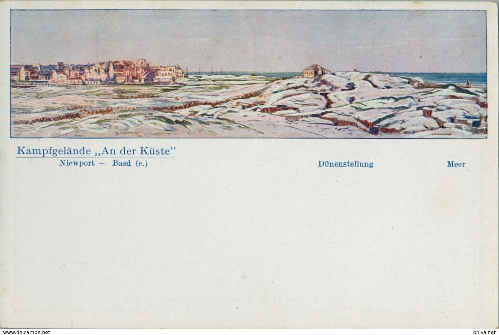 WWI , T.P. SIN CIRCULAR , CAMPOS DE BATALLA , KAMPFGELÄNDE - AN DER KÜSTE , NIEWPORT , DÜNENSTELLUNG , MEER - War 1914-18