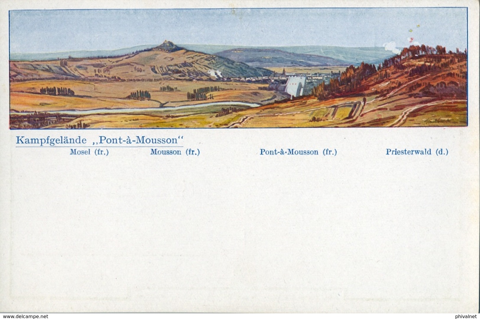 WWI , T.P. SIN CIRCULAR , CAMPOS DE BATALLA , KAMPFGELÄNDE - PONT Á MOUSSON , MOSEL , PRIESTERWALD - Guerra 1914-18