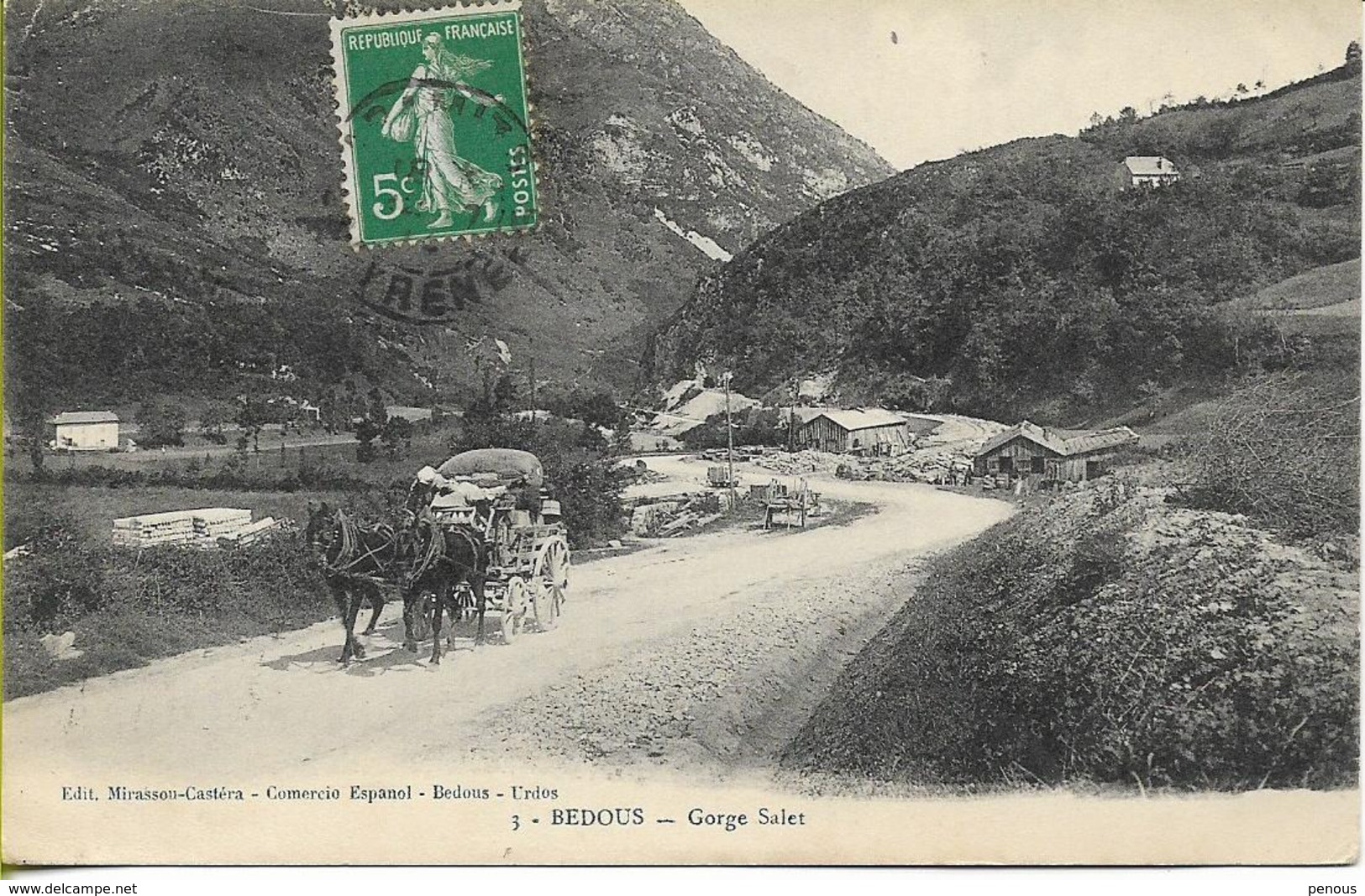 BEDOUS  Gorge Salet (diligence Sur La Route) - Autres & Non Classés