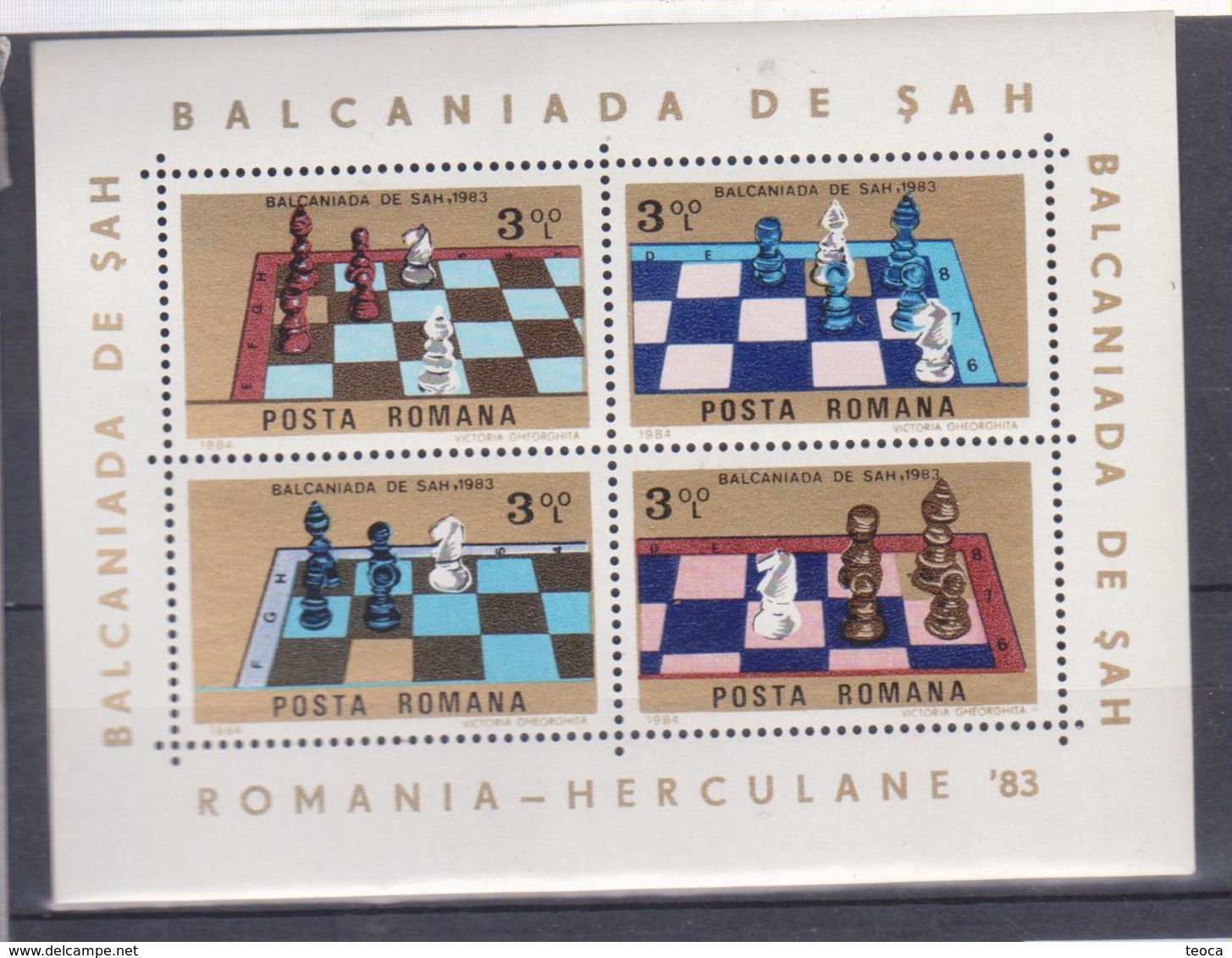 CHESS, GAMES BF  , MNH, ROMANIA 1983, BALCANIADA CHESS - Ajedrez