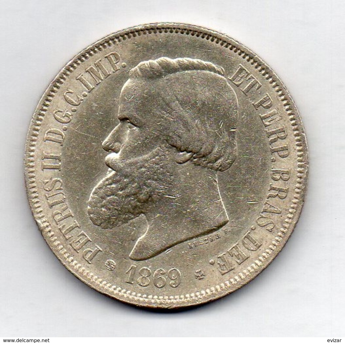 BRAZIL, 2000 Reis, 1869, Silver, KM #475 - Brasil