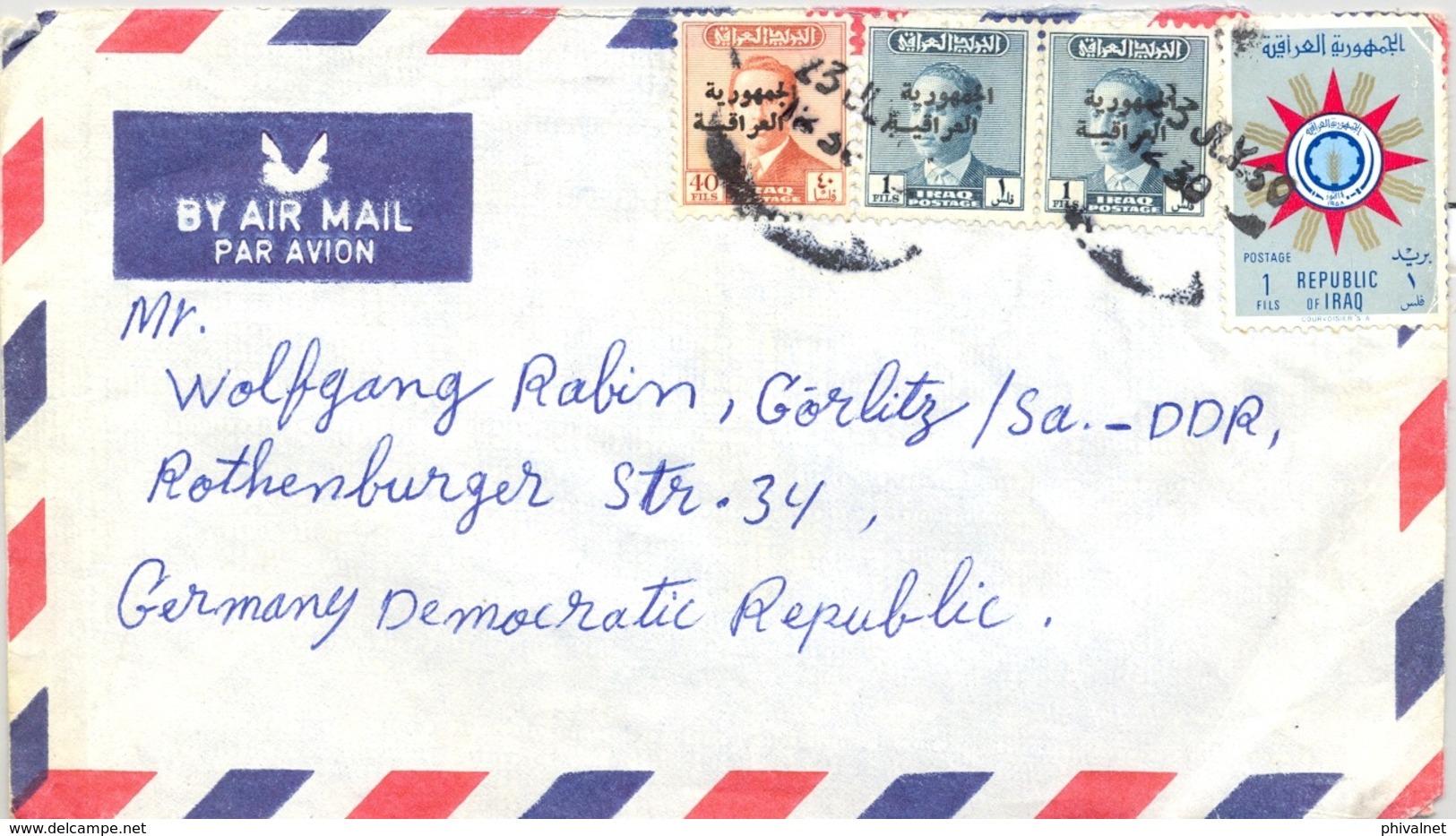 1960 , IRAK / IRAQ , SOBRE CIRCULADO ENTRE BAGHDAD Y GÖRLITZ , CORREO AÉREO - Irak