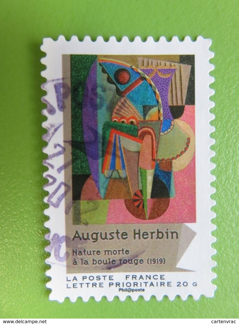 Timbre France YT 706 AA - Art - Cubisme - "Nature Morte à La Boule Rouge" D'Auguste Herbin - 2012 - Cachet Rond - Autres & Non Classés