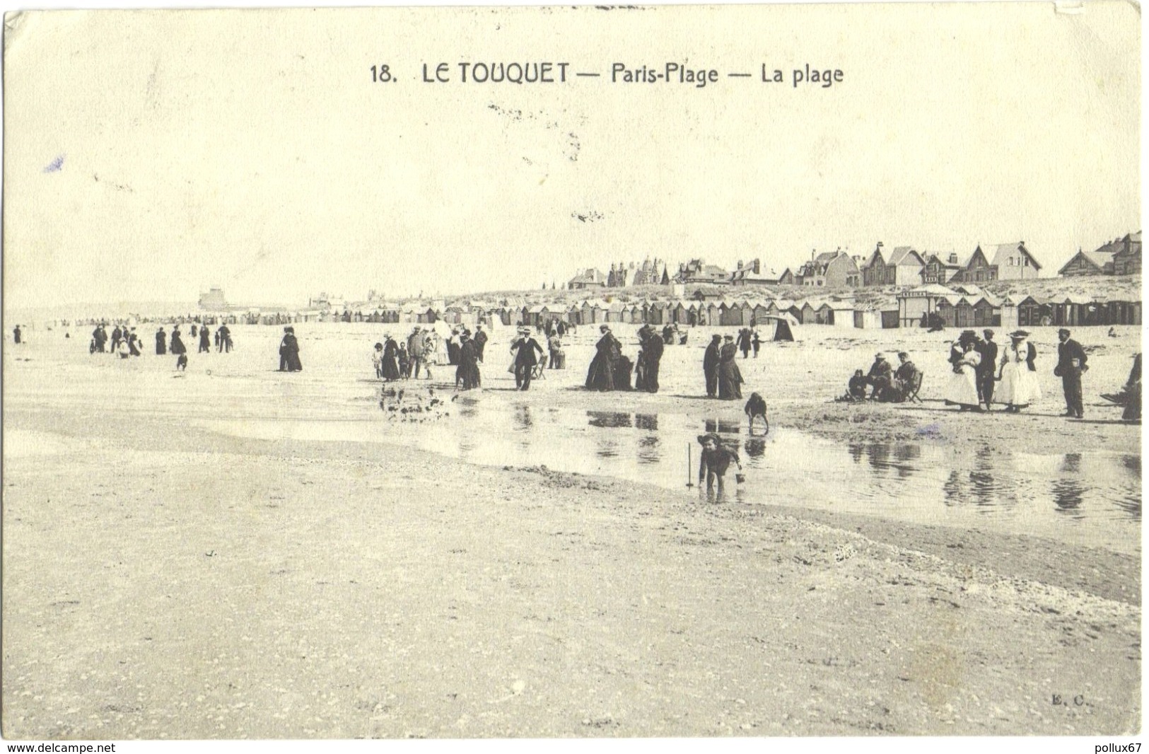 LOT 2 CPA LE TOUQUET-PARIS-PLAGE  (PAS-DE-CALAIS)  LA PLAGE. DANS LES VAGUES - Le Touquet