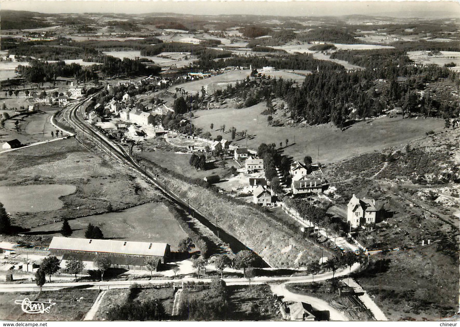 AUMONT AUBRAC QUARTIER DE LA GARE VUE GENERALE AERIENNE - Aumont Aubrac