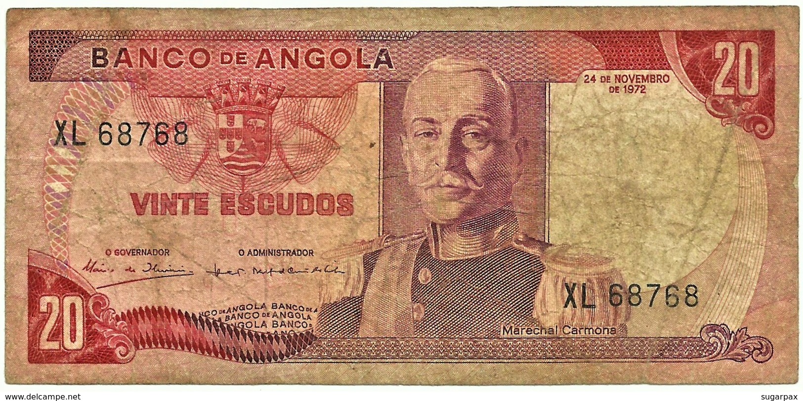 Angola - 20 Escudos - 24.11.1972 - Pick 99 - Série XL - Marechal Carmona - PORTUGAL - Angola