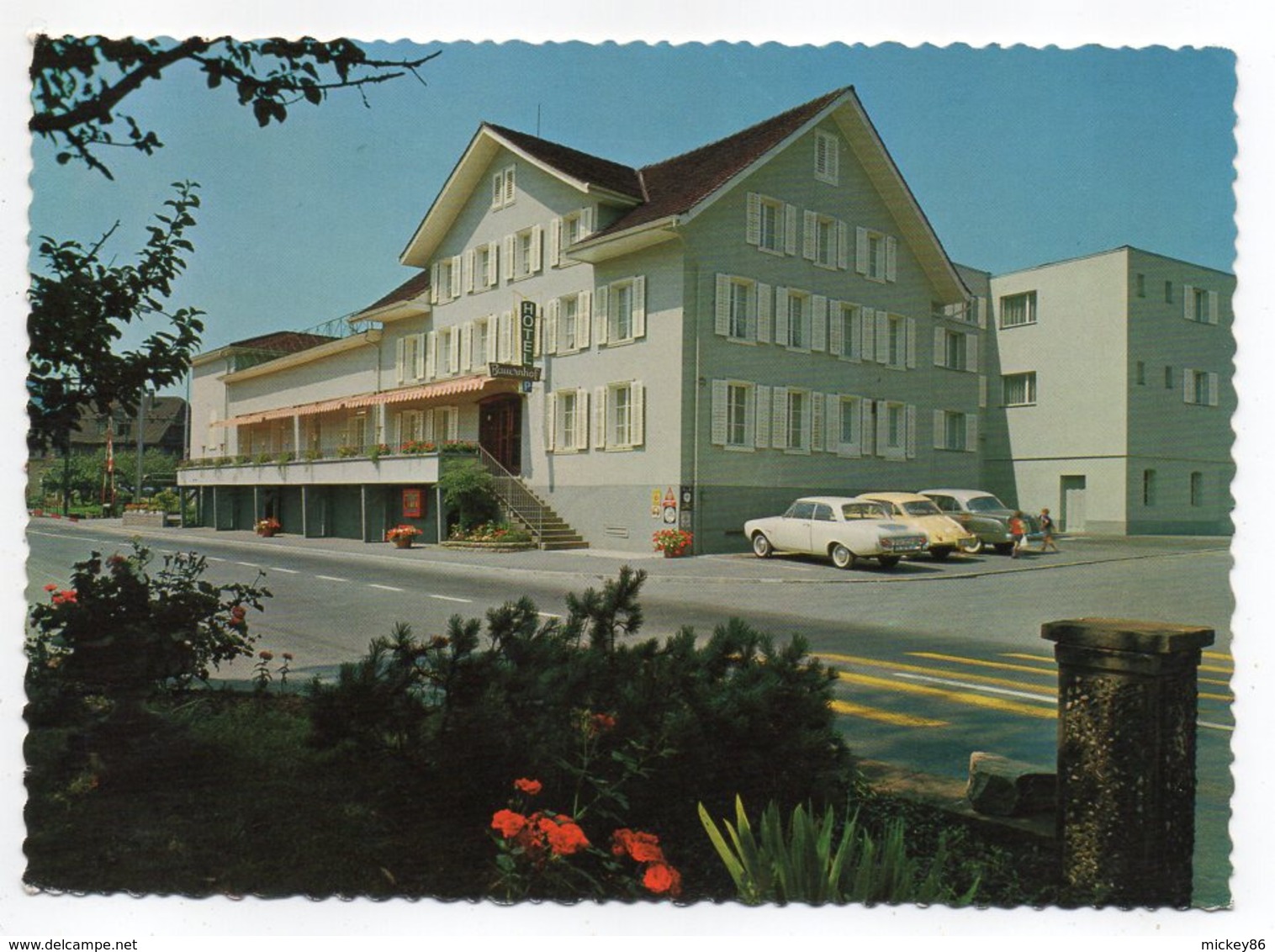 Suisse -- ZG-Risch-Rotkreuz-1973 -Hotel-Restaurant Bauernhof (voitures)....cachet.....beau Timbre........ à Saisir - Risch-Rotkreuz