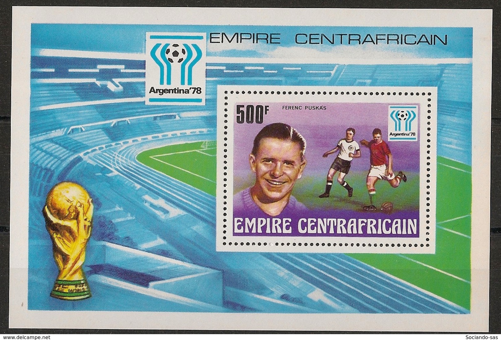 Centrafricaine - 1977 - Bloc Feuillet BF N°Yv. 20 - Football World Cup Argentina 78 - Neuf Luxe ** / MNH / Postfrisch - Zentralafrik. Republik