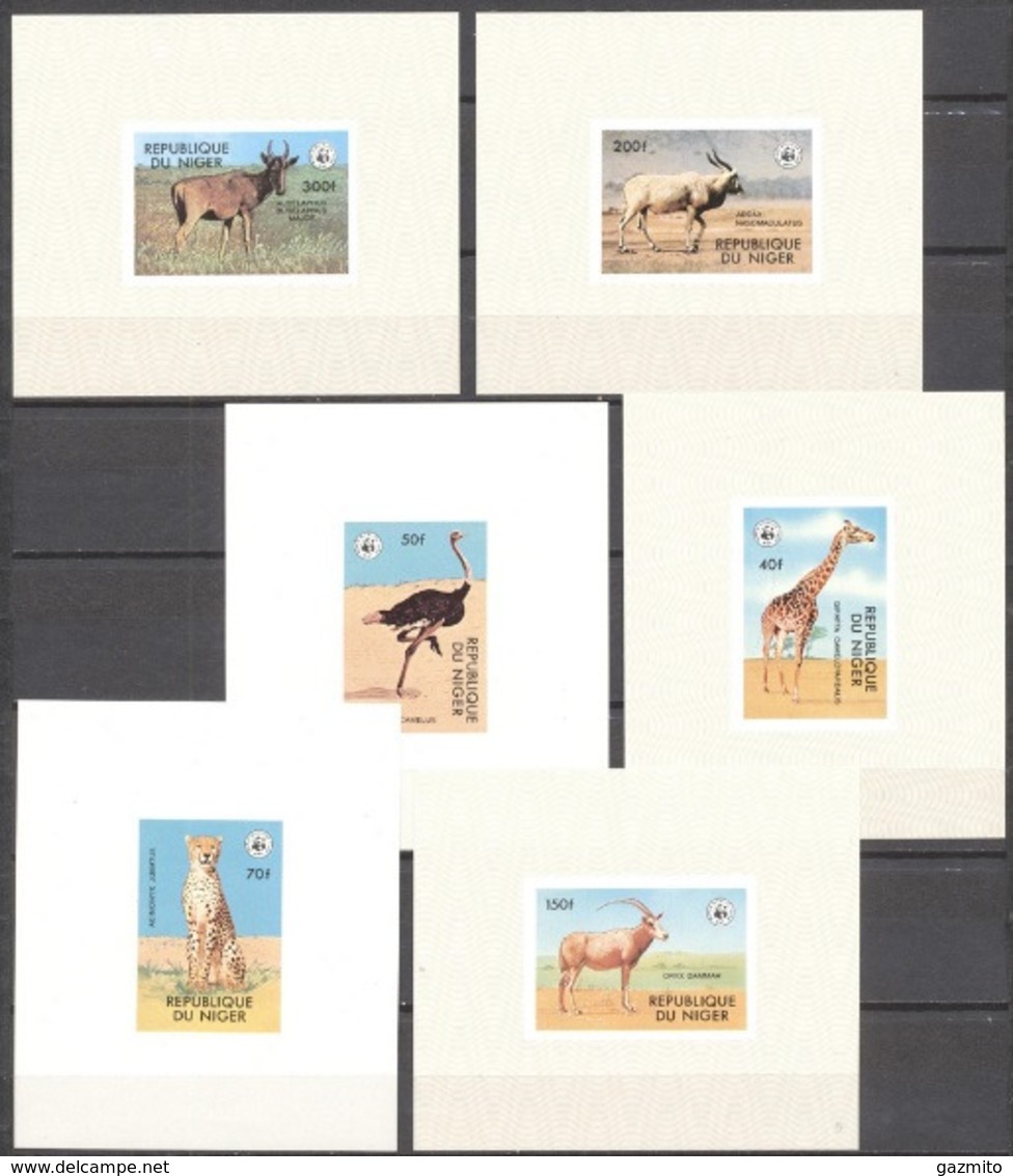 Niger 1978, WWF, Ostric, Giraff, Leopard, 4BF Deluxe - Struzzi