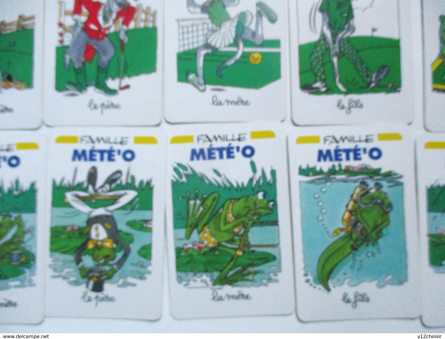 JEU DE CARTES 7 SEPT FAMILLES COMPLET GRENOUILLE CHIEN CASTOR HIPPOPOTAME OURS BLANC CHAT MOUETTE PLONGEUR GEMO - Autres & Non Classés