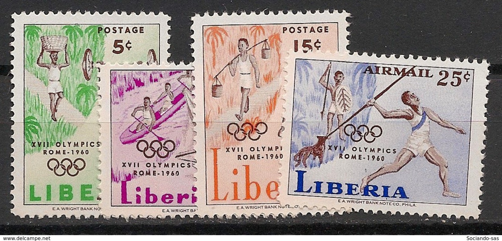 Liberia - 1960 - N°Yv. 368 à 370 + PA 122 - Rome / Olympics - Neuf Luxe ** / MNH / Postfrisch - Ete 1960: Rome
