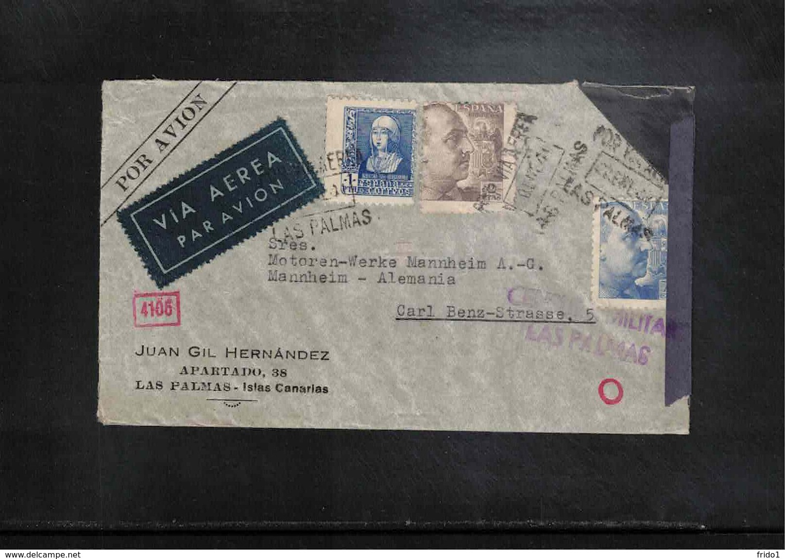 Spain 1941 Interesting  Censored Airmail Cover To Germany - Briefe U. Dokumente