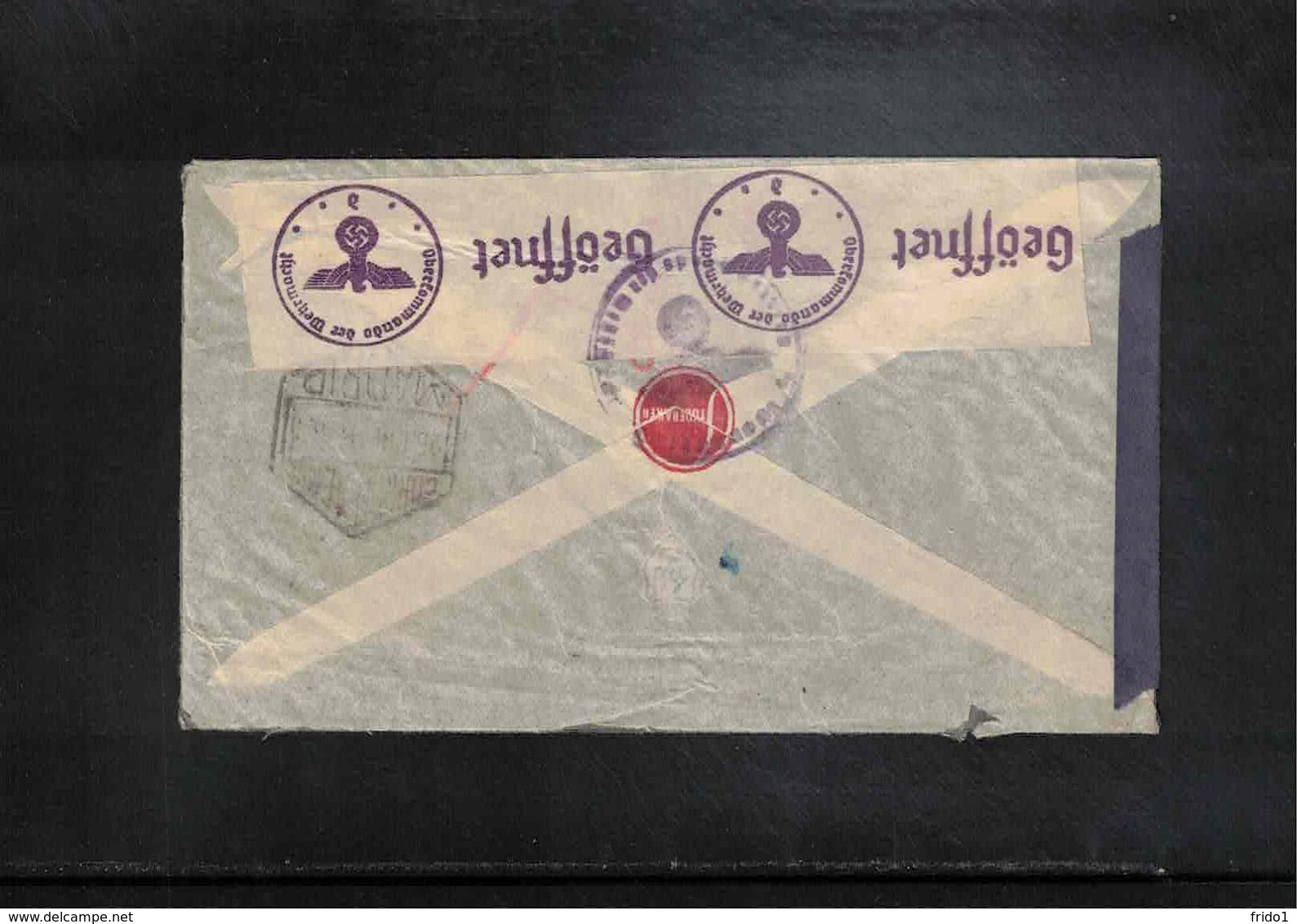 Spain 1941 Interesting  Censored Airmail Cover To Germany - Briefe U. Dokumente