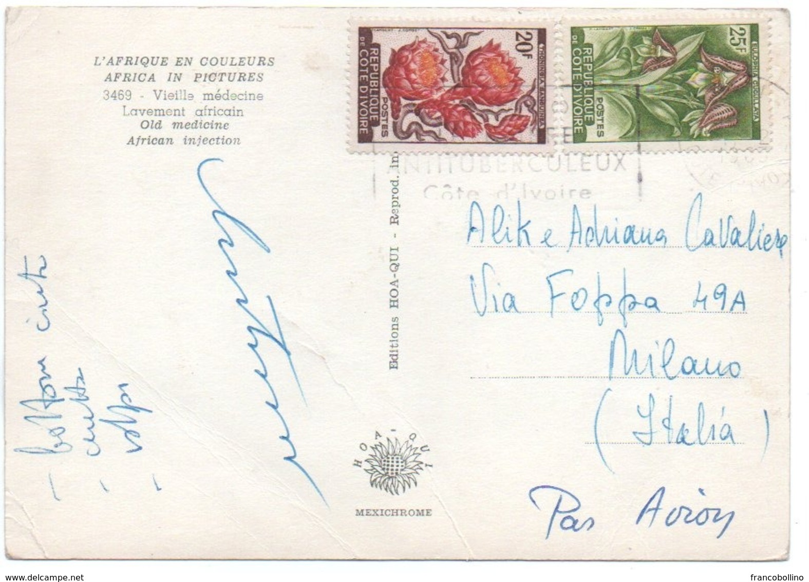 L'AFRIQUE EN COULEURS - VIEILLE MEDECINE / COTE D'IVOIRE THEMATIC STAMPS-FLOWERS - Ivory Coast