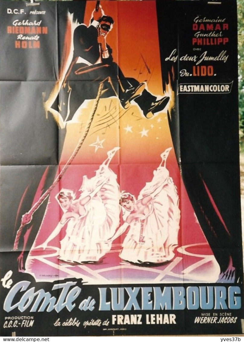 "Le Comte De Luxembourg" G. Riedmann, Renate Holm...1957 - Affiche 120x160 - TTB - Affiches & Posters