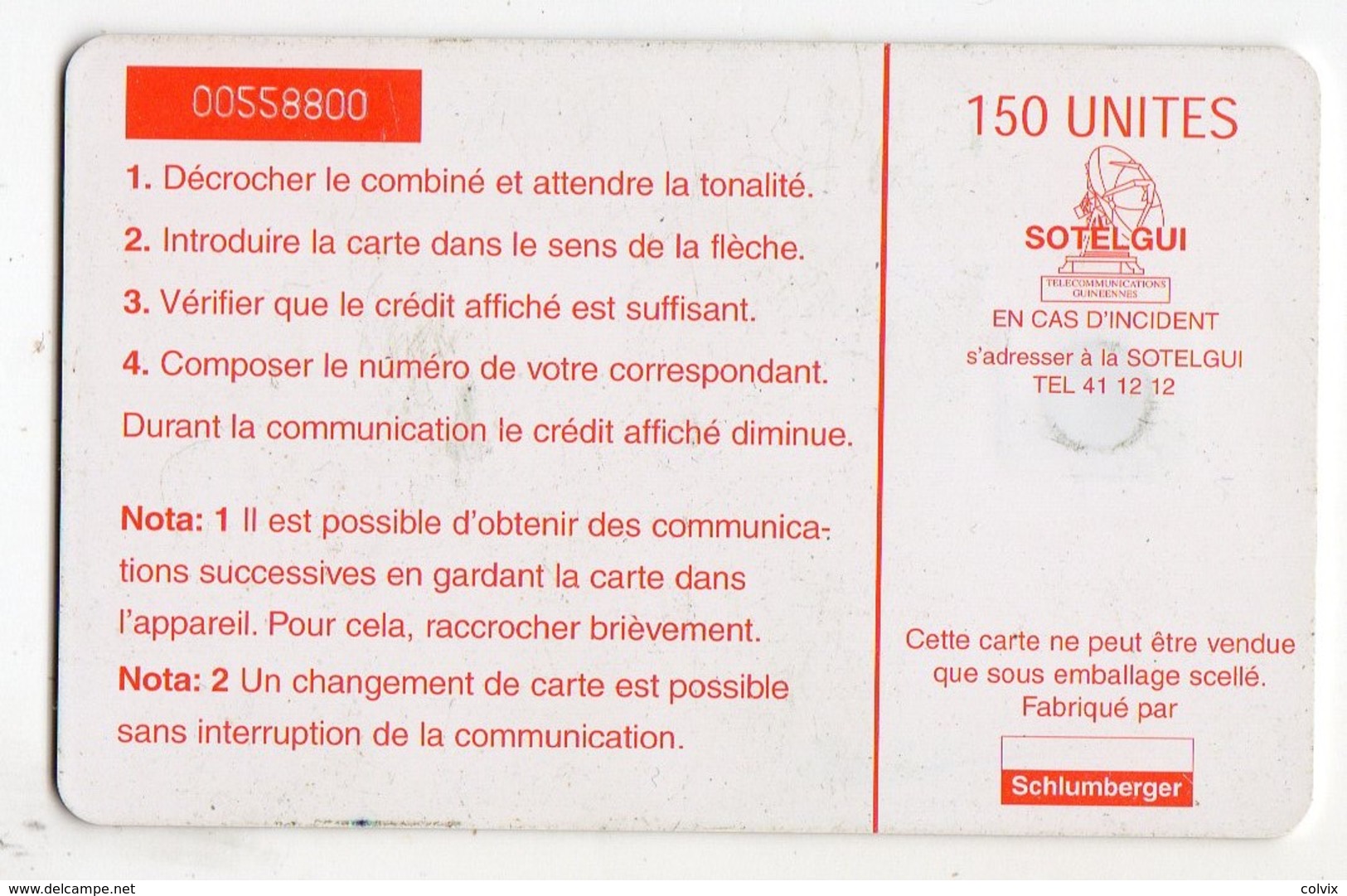 GUINEE TELECARTE REF MV CARDS GUI-12 - Guinée