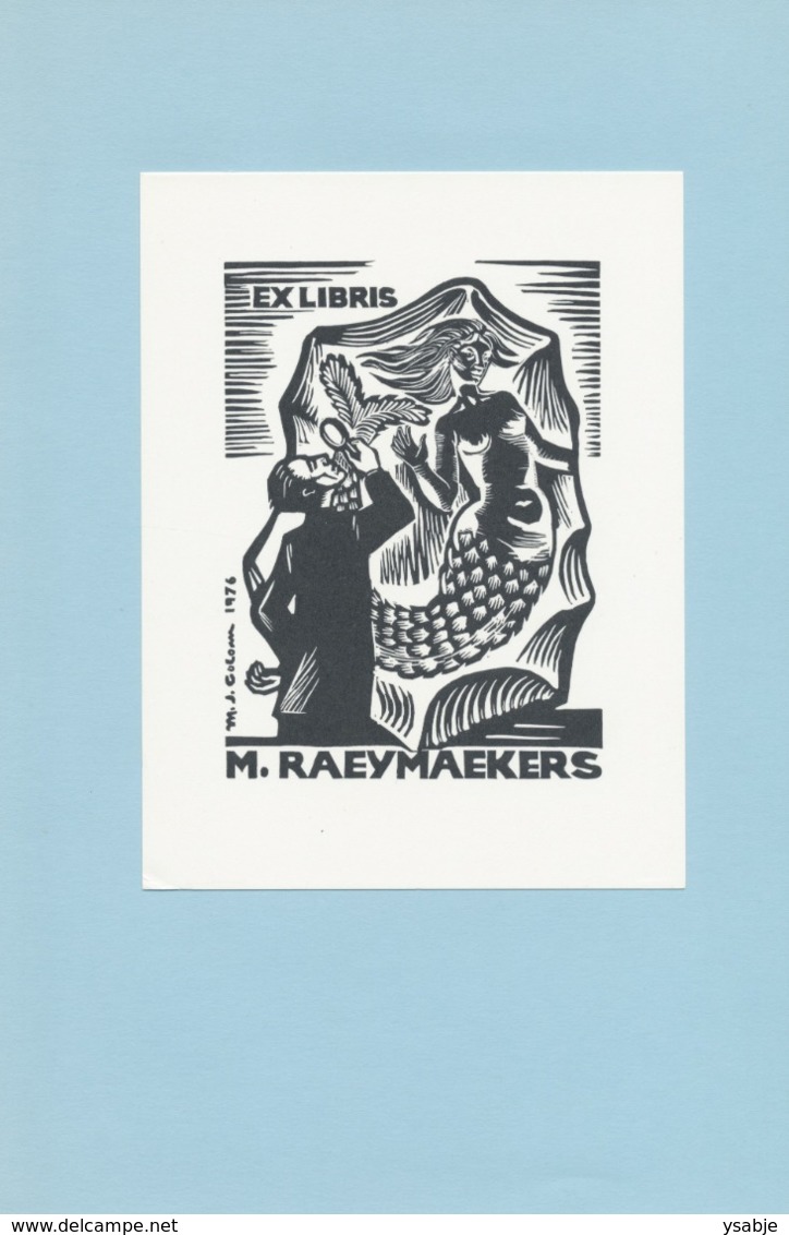 Ex Libris M. Raeymaekers - M.J. Colom - Zeemeermin Mermaid Sirene - Ex Libris