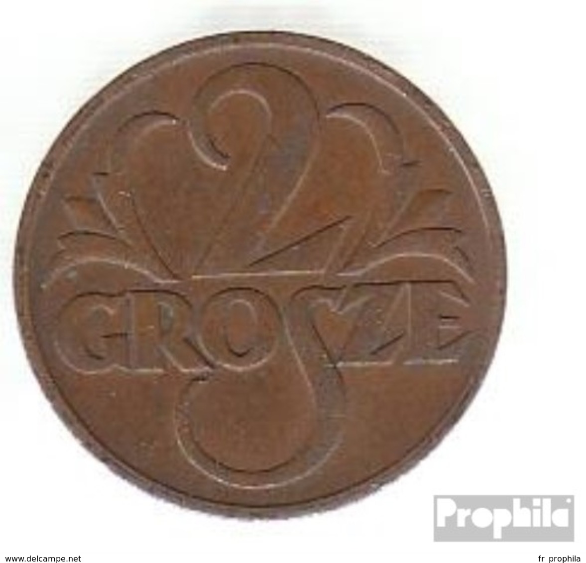 Pologne Km-no. : 9 1935 Très Déjà Bronze Très Déjà 1935 2 Grosze Couronné Adler - Polonia