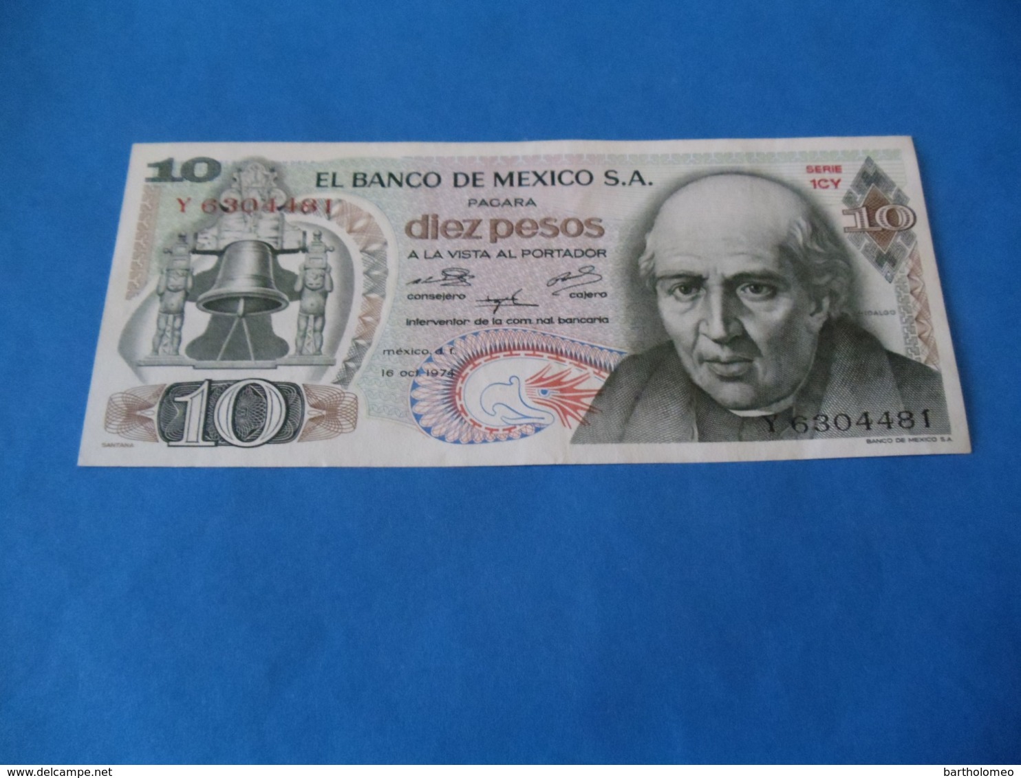 Billet 10 Pesos 1974 , Mexique - Messico