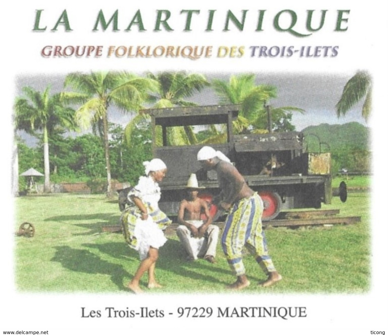 TROIS ILETS MARTINIQUE  - GROUPE FOLKLORIQUE, LOCOMOTIVE ANCIENNE, PAP ENTIER POSTAL CACHET MANUEL DUCOS 2010, A VOIR - Autres & Non Classés